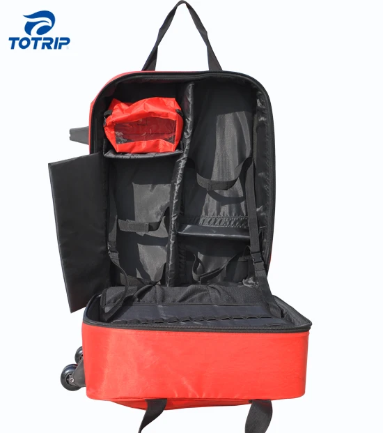 Professional large travel trolley EMT medical kit backpack