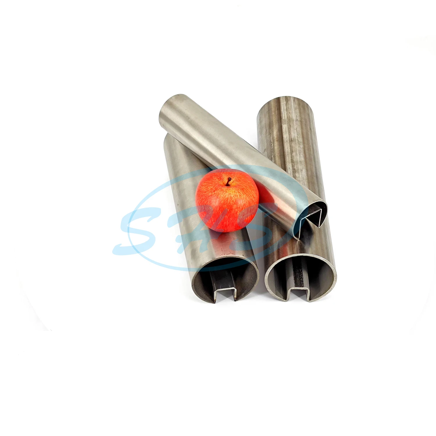 48.3mmx Slot27x30 Stainless Steel Round Single Slot Tube SS316L ASTM A554 U-Shaped Steel Pipe with mirror  for glass balustrade