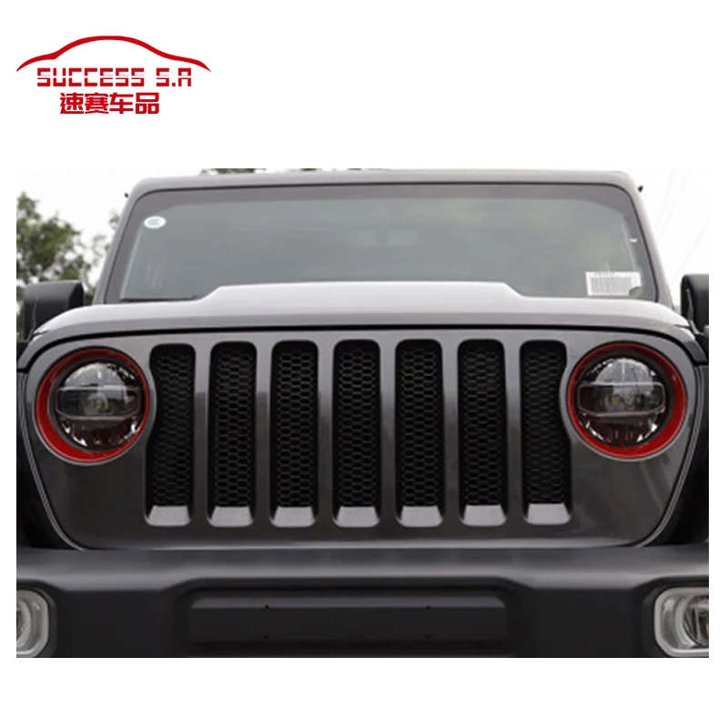 Черно-красное углеродное волокно ABS накладка на фару Защитная Наклейка для Jeep Wrangler 2018 аксессуары для украшения интерьера автомобиля