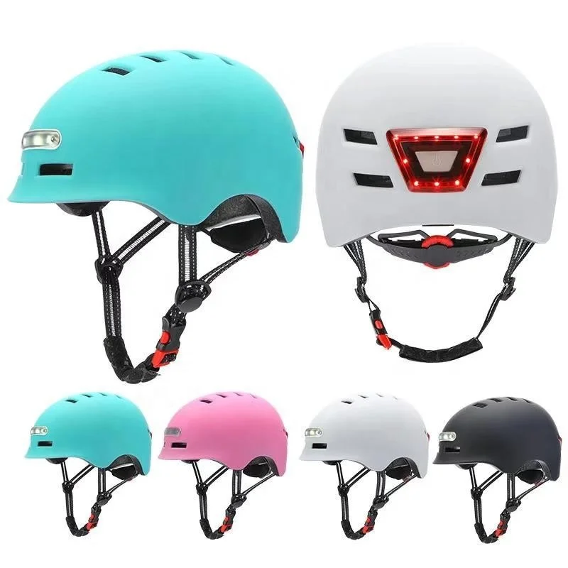 LED front and rear warning Personalized motorcycle helmets scooter bike helmet with lights