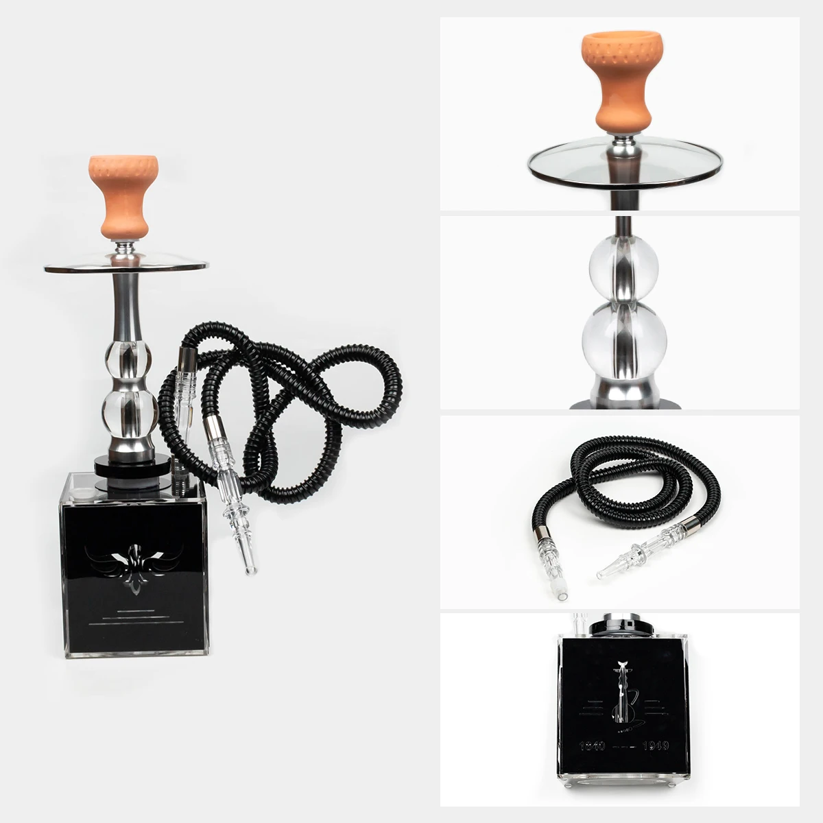 New Design ACRYLIC hookah with colorfull LED Lighting hookah mouthpiece for somking hookah accessories