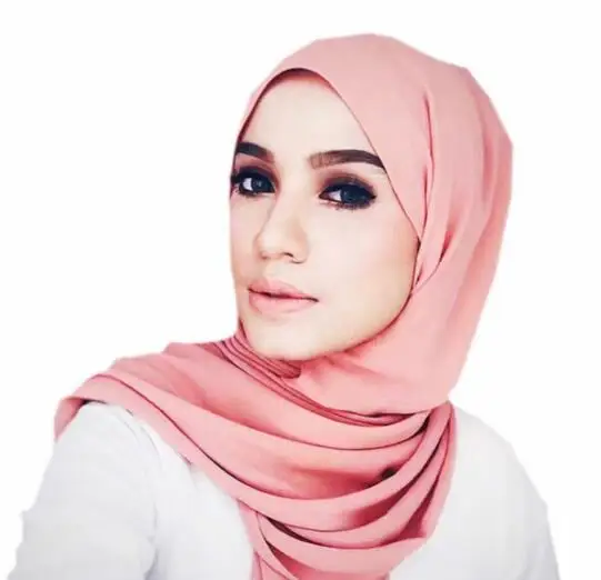 Solid Color Thick Chiffon Muslim Hijab Long Scarf