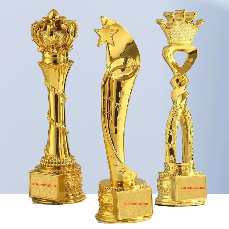 Souvenir Gift Custom Crystal Glass Trophy With Metal Star Glass Trophy Awards