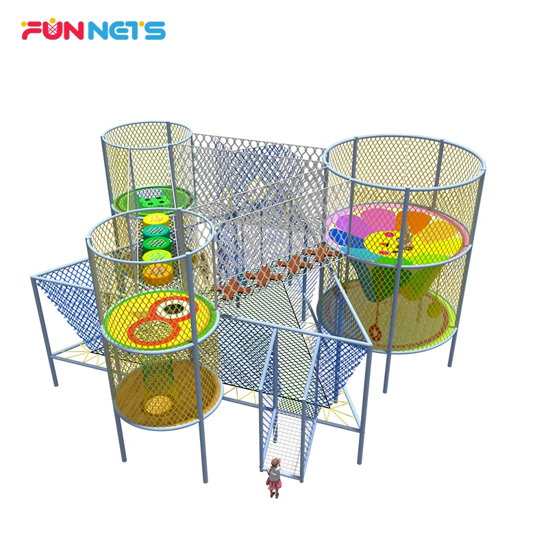 Six Star Trampoline Structure Commercial Attraction Soft Play Kids Indoor Adventure Playground Equipment