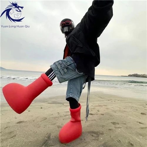 2023 New Design Latest  Red boots Wholesale Sneaker Mid-Leg Boots Custom Wave Body Big Red Boots