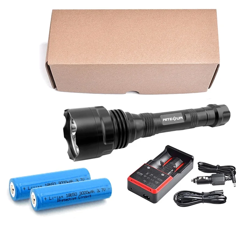 S48 Long Range LED Black Tactical Flashlights Led Portable Torch Light Flashlight Magnet Rechargeable  Torch