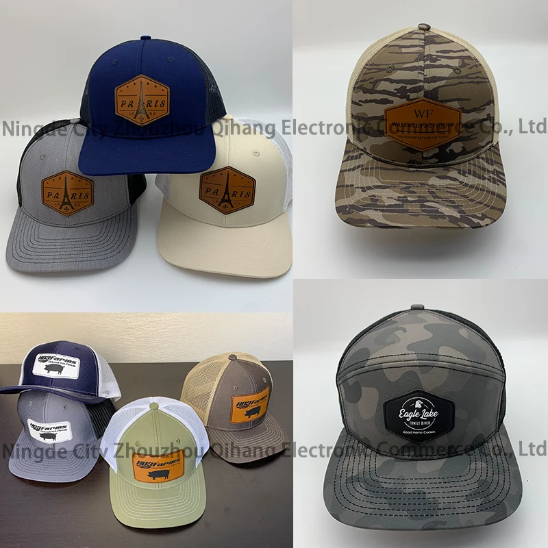 2024 new zjm Custom With With Logo Gorras Woven Patch Richardson 112 Hats Sport Cap 5 Panel Embroid Leather Patch Trucker Hat