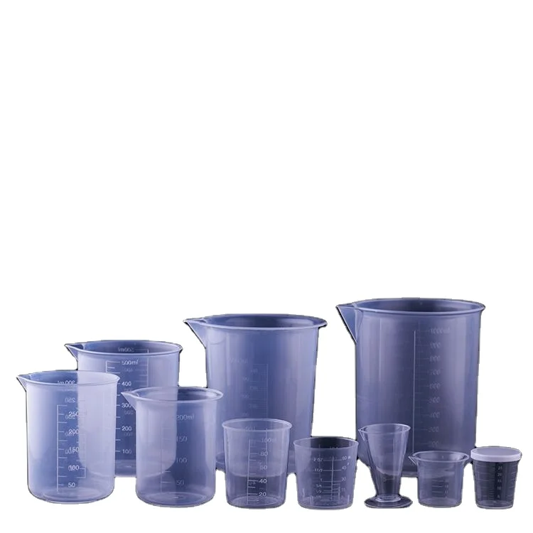 Multifunctional 50ml 100ml 150ml 200ml 250ml laboratory plastic beaker measuring cup manufacturer