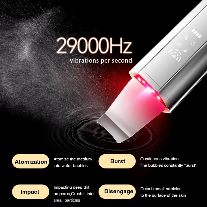 Professional Portable Electric Sonic Face Cleaning Spatula Ultrasonic Skin Scrubber Beauty New Model Dead Skin Peeling Machine