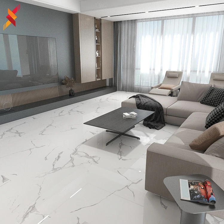 800 x 800mm Foshan bright white marble look glazed porcelain ceramic tiles bathroom wall and floor tile