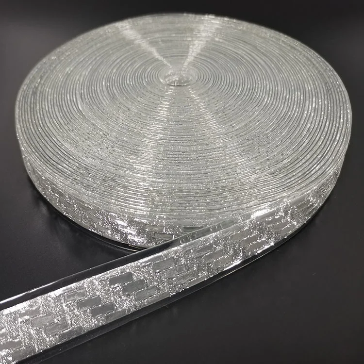 
Chrome Silver PVC Glitter Strip for Shoes material 