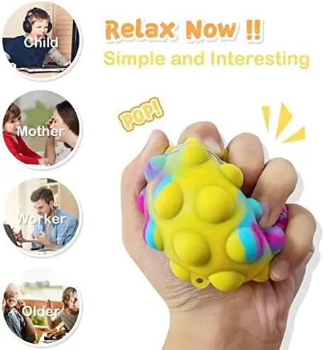 Fidget 3D Stress Balls Toys Autism Sensory Squeeze Toys Toddler Toys for Kids Adult Stress Relief Easter Basket Stuffers