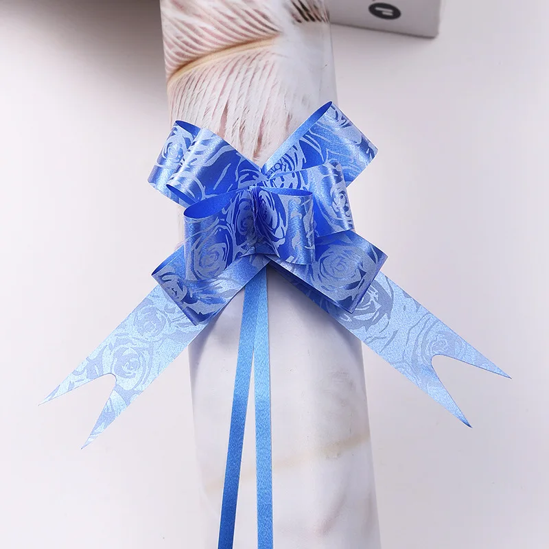 Розовое печатание 30 #50 # блестящие разноцветные пластиковые банты для украшения подарочной корзины