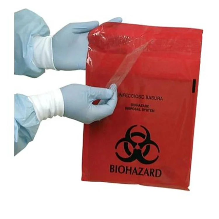2mil  polyethylene LDPE  Peel Double adhesive tapes Stick-on table Red Biohazard  Clinics Clinical  Infectious Waste Bags