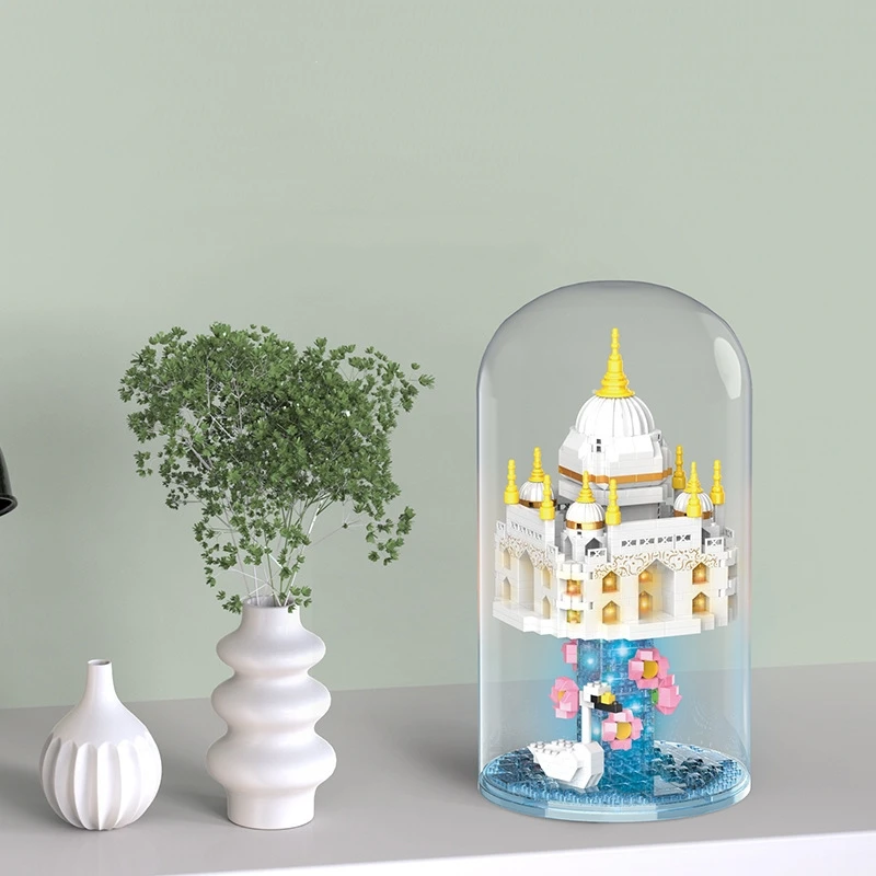 W0501-W0607 Taj Mahal world famous building creative Decoration Mini Building Block Plastic Toy gift for kids boys