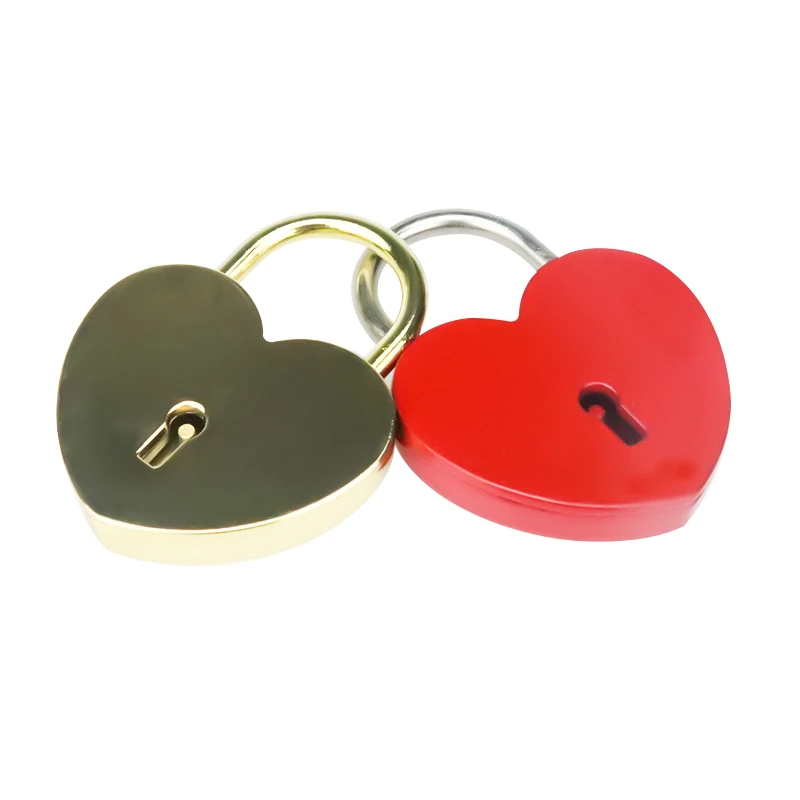 Cheap wedding lock small safety beautiful zinc alloy luggage lock heart shaped love padlock