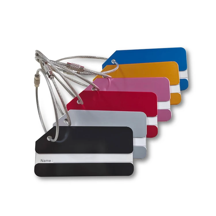 Hot Sale Metal Luggage Tags with ID Name Card Cable Baggage Tags Labels Set