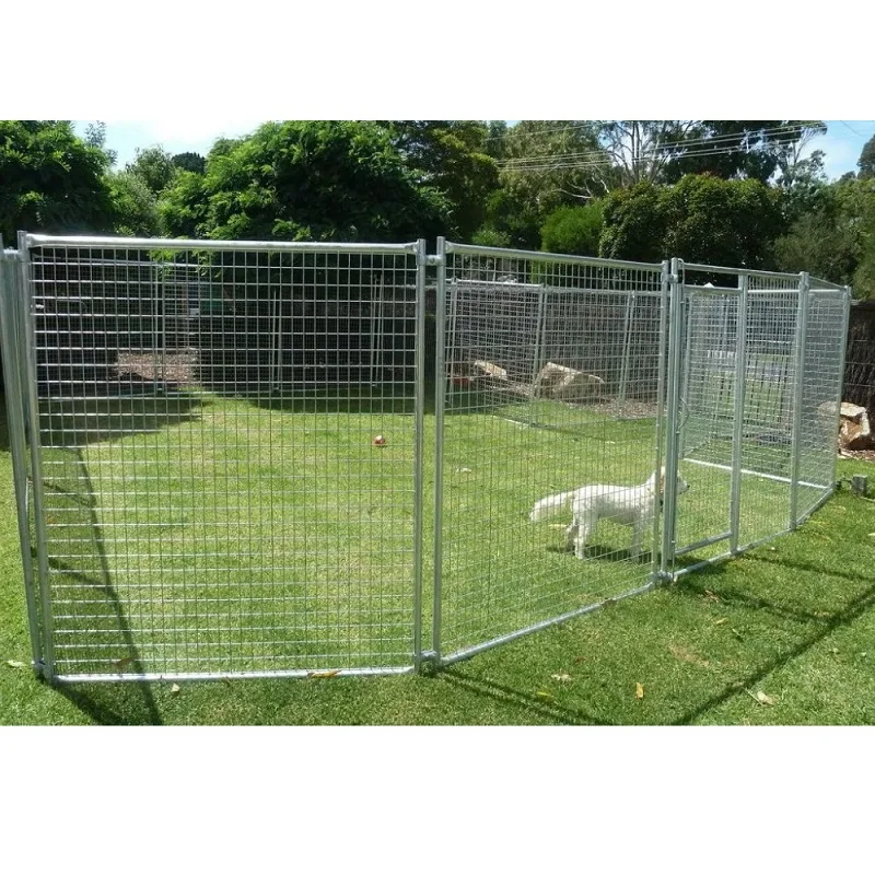 High Standard Metal Dog Kennel with Top Cover 1.5x1.5x1.8m Folded Dog House Large Steel Wire Mesh Dog Cage House