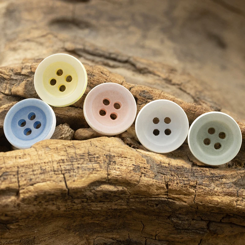 11.5mm Pink Matte Frosted Beach Style Small Size 4-Holes Urea Button for Sweater Skirt Cardigan Shirt Sewing on Garment Buttons