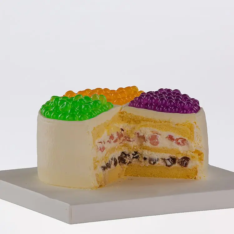 Sodium alginate passion fruit flavor round shape 1.3kg bag yellow color pearls popping boba