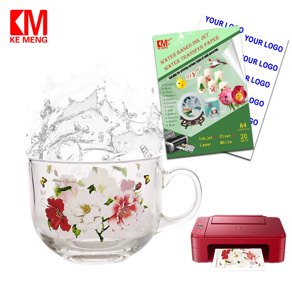 Переводная бумага переводная бумага стеклянные кофейные кружки Пользовательский логотип керамическая чашка пользовательские водные переводки струйная вода переводная бумага