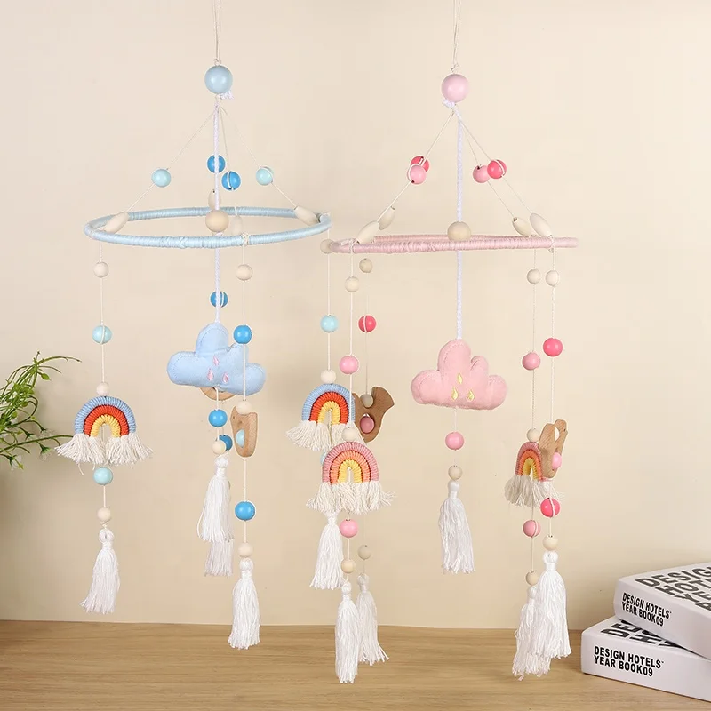 High Quality Baby Hanging Toy Wind Chime Bed Bell Hanging Baby Cotton Cartoon Animal Wind Bell