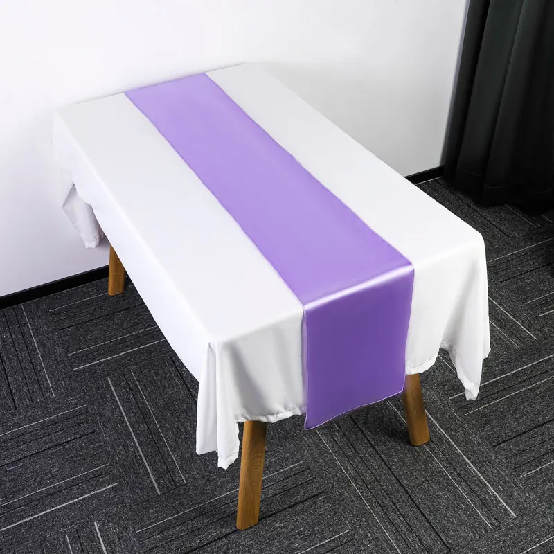 Custom Logo Modern Fancy Wedding Party Events Luxury Sustainable Dining Satin Table Runners