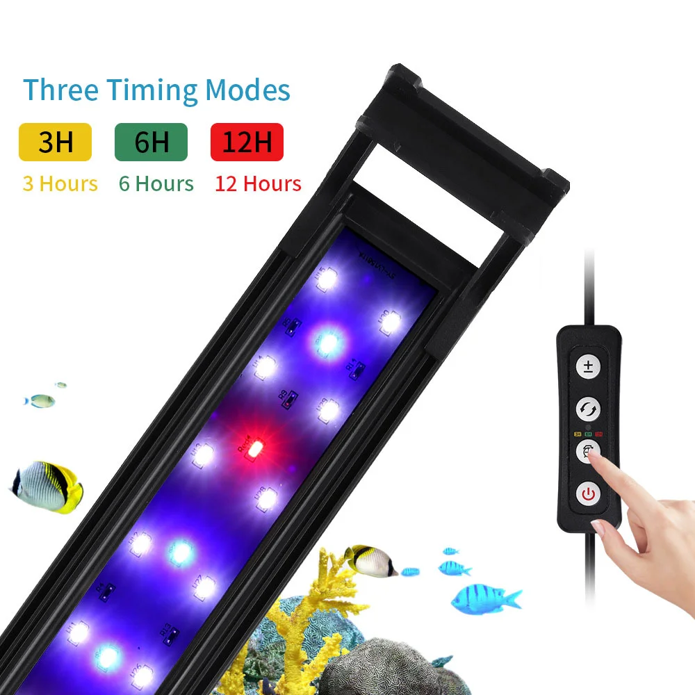 Full Spectrum Dimmable Aquarium Light Grow Plant Bracket Light for Aquariums Marine Tank Coral Reef Lamp LED Fish Tank Lights