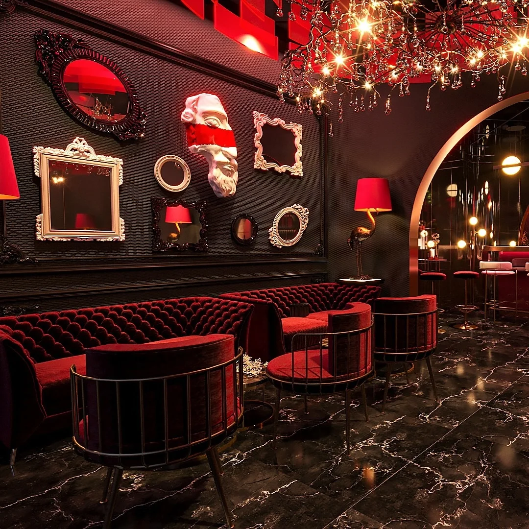 2024 Light Luxury Restaurant Cafe Furniture Set All Orange Velvet Long Couch Sofa for Booth