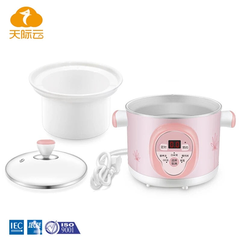 
Tempered Glass Lid Micro-computer Control Mini slow cooker 