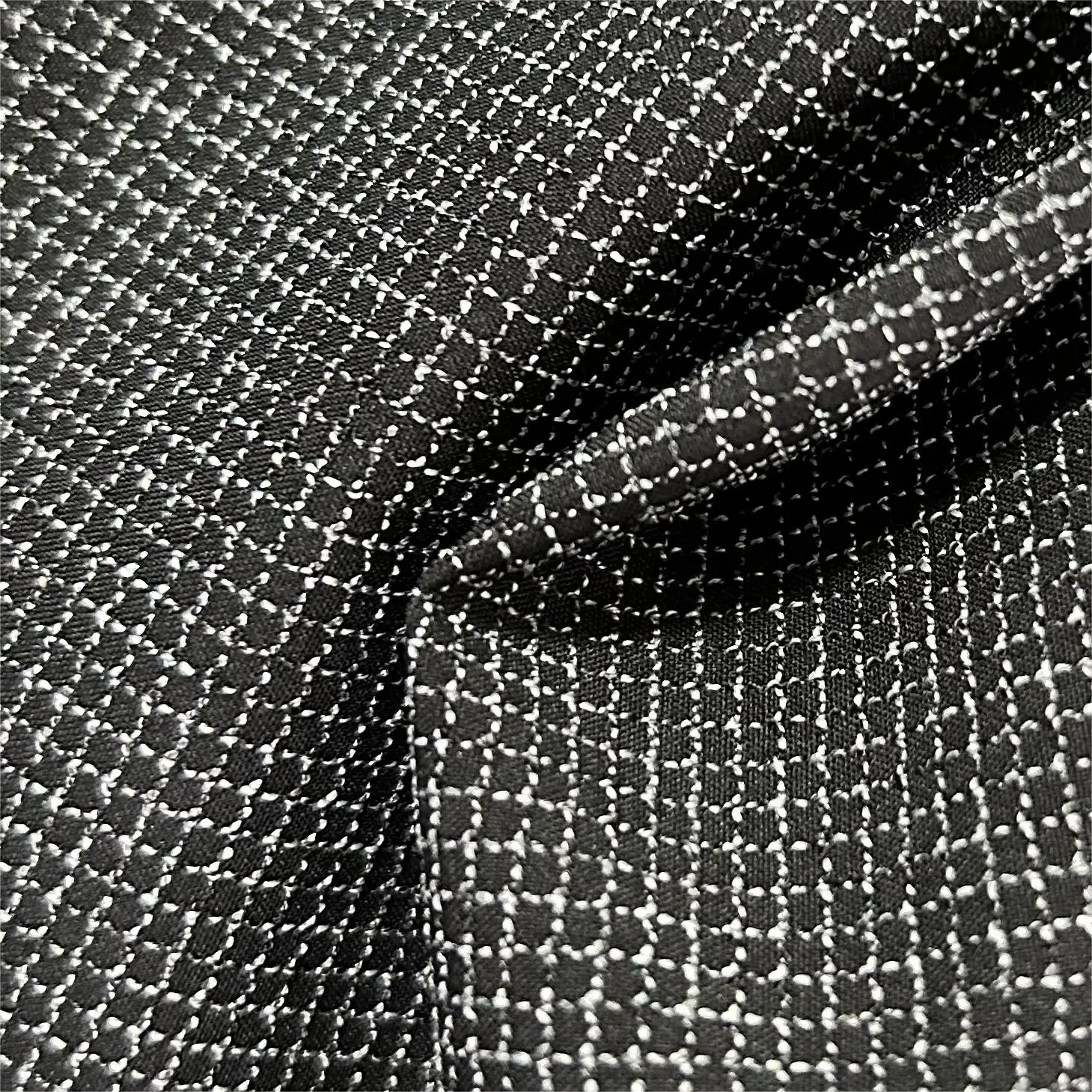 HOT SALE 92%Polyester/8%Spandex 100D melange 4 way stretch fabric+milky TPU water repellent used for GARMENTS & SHIRTS