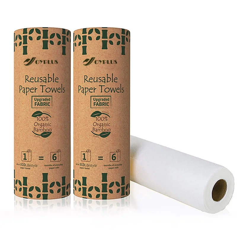 2024 Hot Selling Reusable Bamboo Fiber Paper Towels Water Absorbent Rolls for Kitchen Bathroom Travel-Nonwoven Clean Cloth
