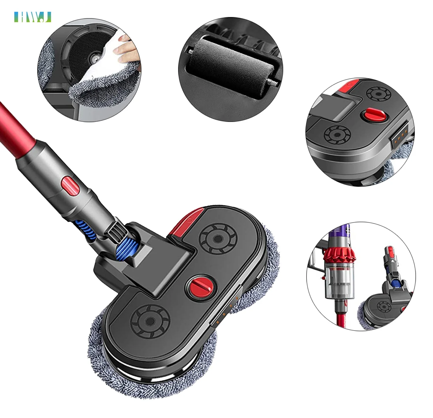 Робот-пылесос для мокрой и сухой уборки кисть для дайсоны V7 V8 V10 V11 беспроводной пылесос насадка на швабру Электрическая Швабра насадка для зубной щетки для чистки