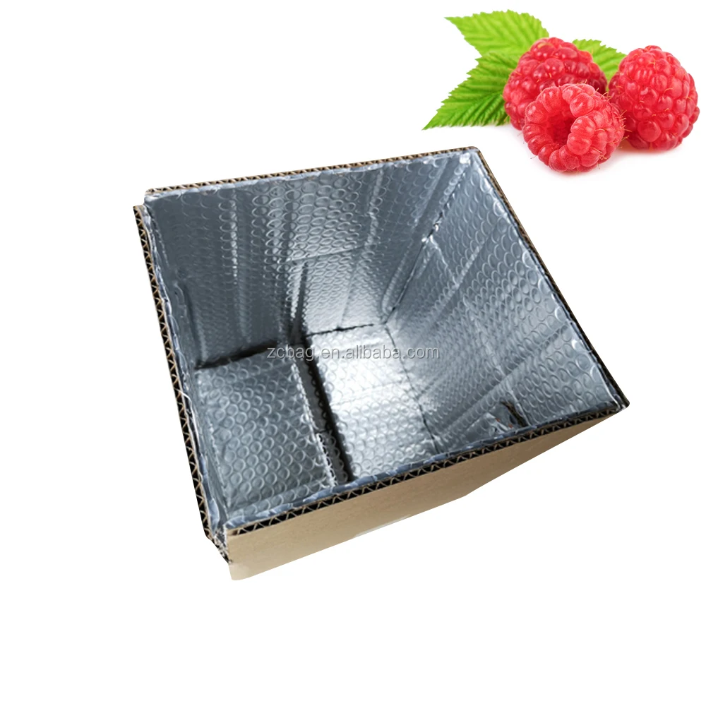 cold liner 20lb High Quality Bubble Aluminum Foil Lined Corrugated Insulated Carton Box Hot and Cool Food Delivery Shipping