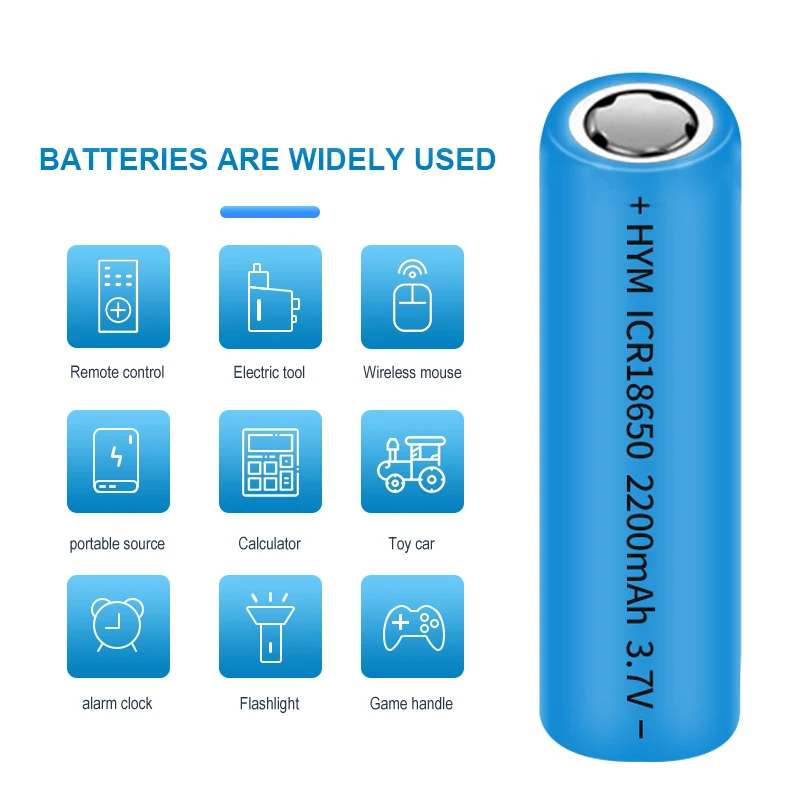 Customized 18650 battery 2200 rechargeable battery lithium cell 18650 li-ion battery
