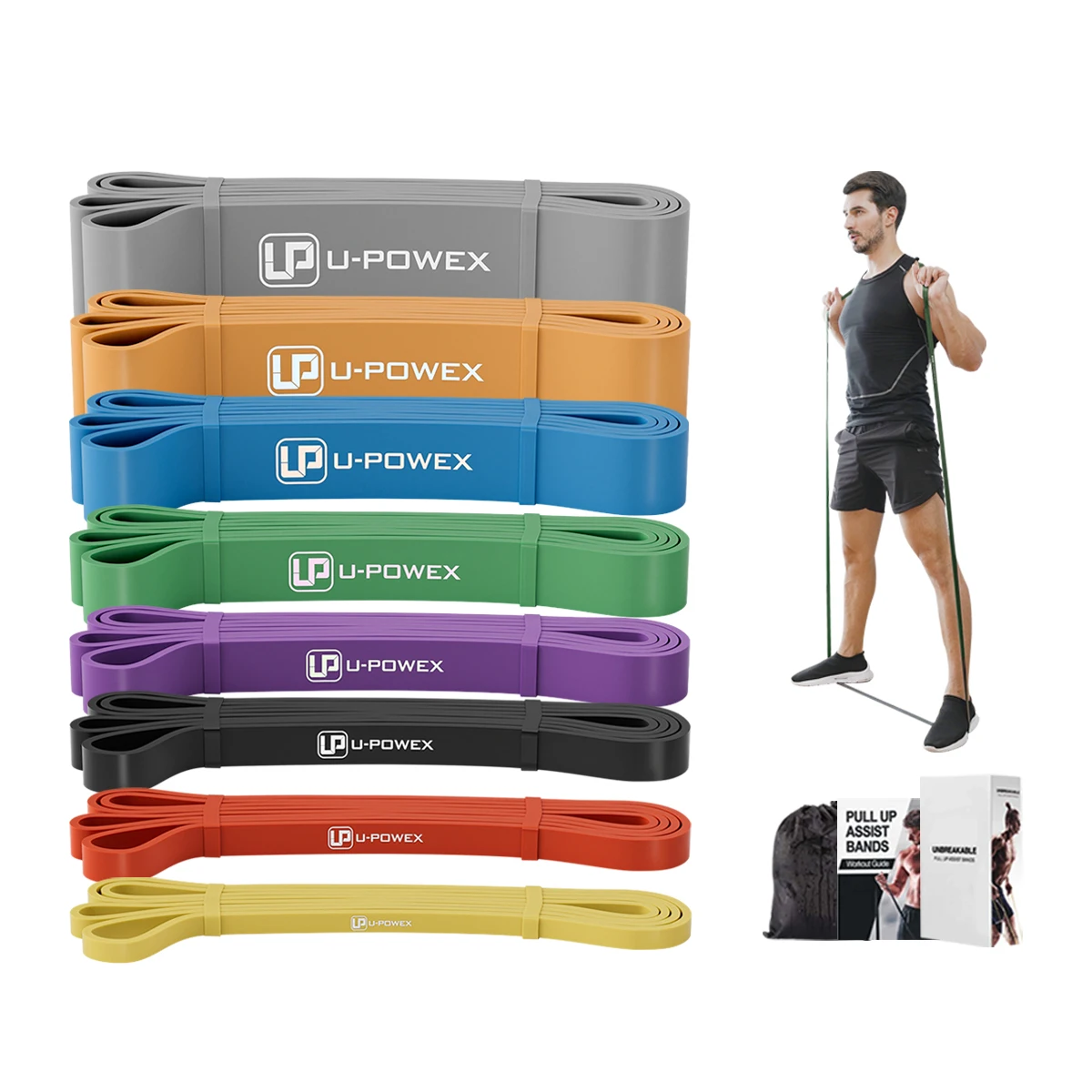 Custom Logo Gym Workout Natural Latex Tpe Rubber Elastic Fitness Resistance Loop Bands Set