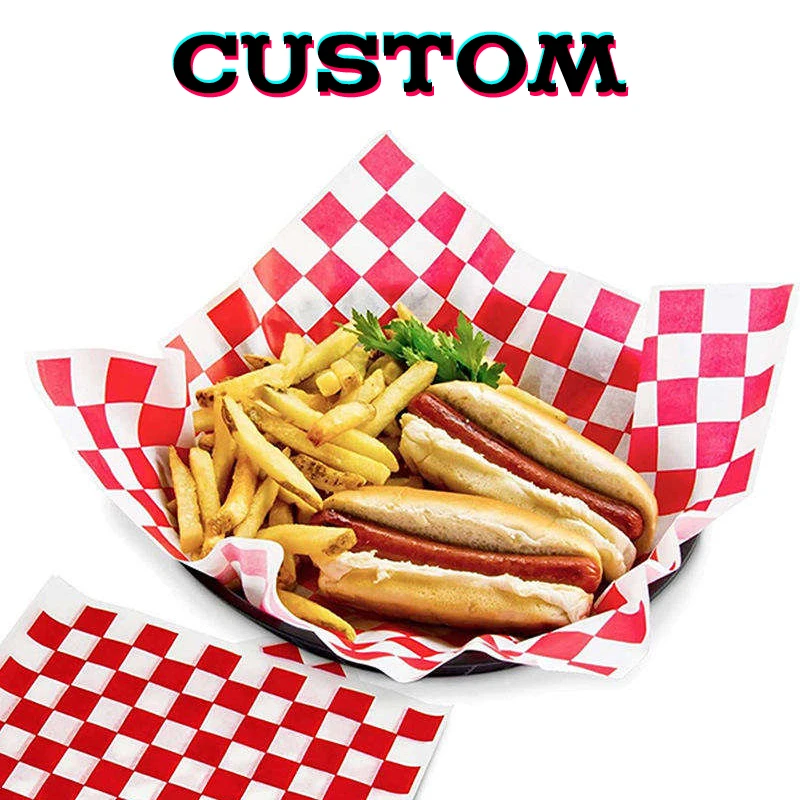 Biodegradable Printed Logo Customized Food Grade Wrapping Paper Sheet, Grease Proof Food Packaging