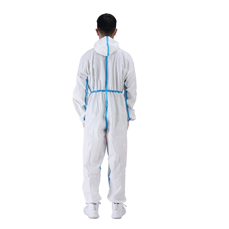  Medical Disposable Full Covered Hooded Style Personal Protectively Clothing Anti Virus Protection