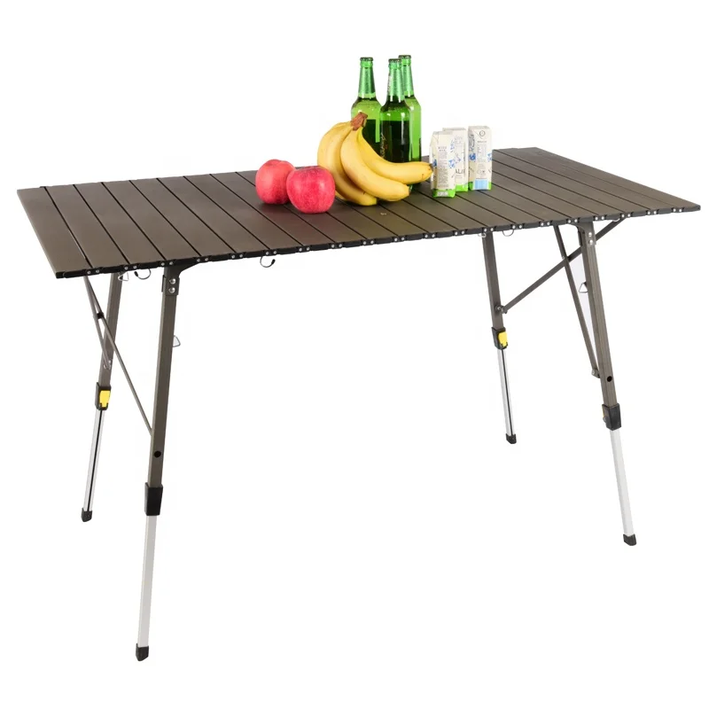 Roll up Ultralight Aluminum Frame Portable Folding Outdoor Picnic Party BBQ Desk Camping Table