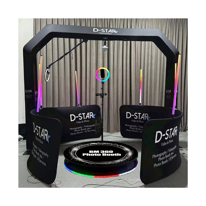Selfie Machine Kiosk Video Booth 360 Photo Booth 32 Diamond With Led Fill Light 360 Photo Booth Red Carpet