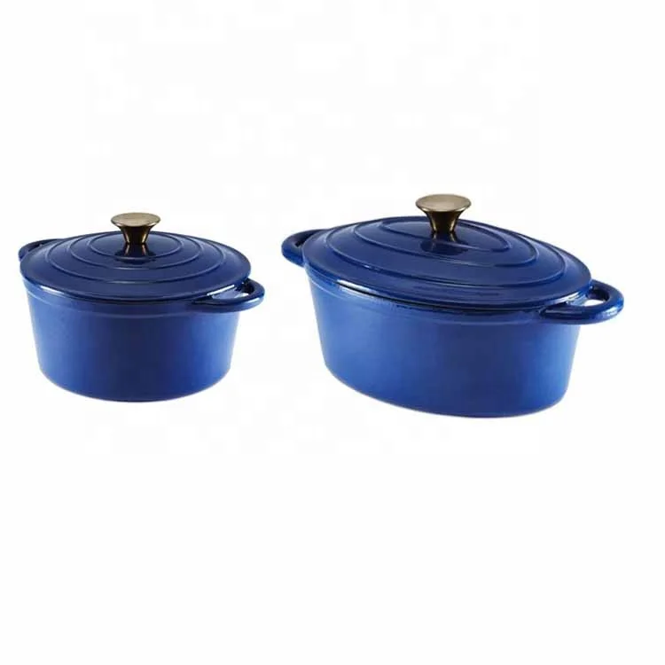 Induction Cooker Premium 6 pcs Enamel Cast Iron Cookware Sets Casserole With Grill Pan