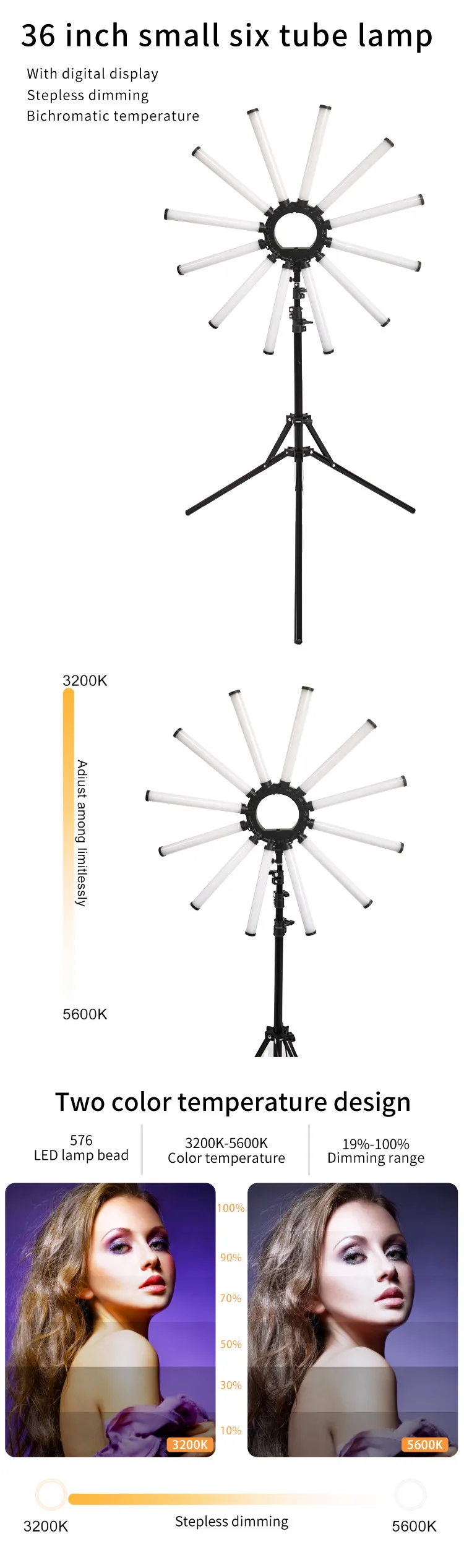 Super Bright 36 inch 12 Tubes Camera Phone Video LED Ring Light Photography Lighting Multimedia Star Lamp.jpg