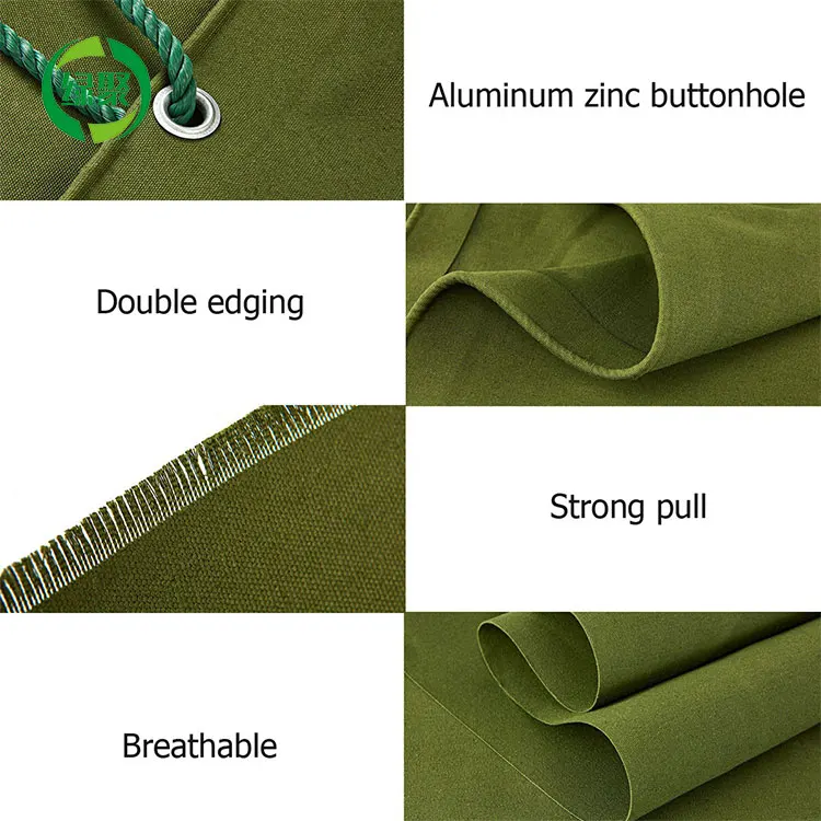 LVJU Ultra Strong Heavy Duty Polyester Canvas Tarps Canvas Tents Waterproof Tarpaulin Fabric