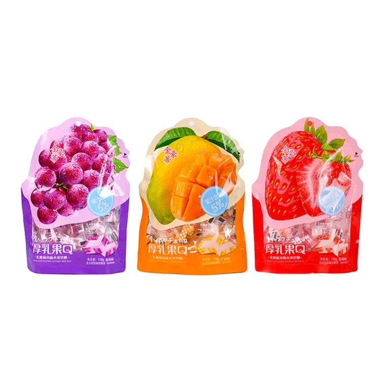 158g Thick Milk Fruit Q Fruity Soft Candy (stand-up Bag) Mini Fruit Jelly Gummy