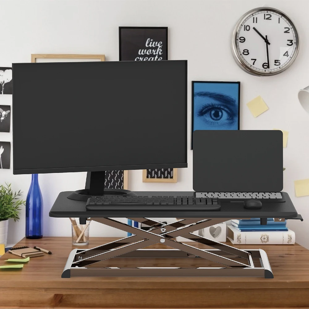 Ergonomic Desk Rise Adjustable Height Sit to Stand Up Desk Workstation Standing Desk Converter for Office Computer Laptop
