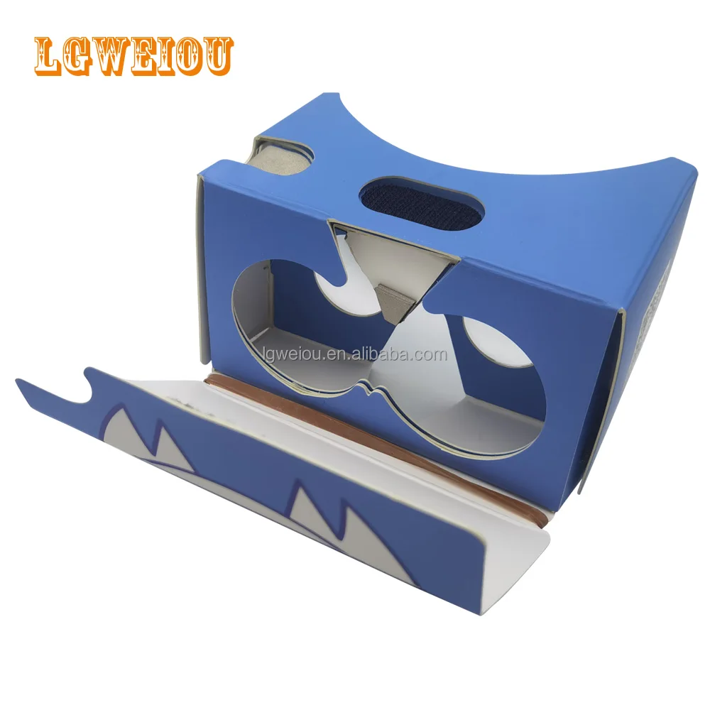 
Hot Selling VR Cardboard 3D Headset Virtual Reality Box with Head Strap Sucker VR paper glasses OEM PRINTING LOGO 