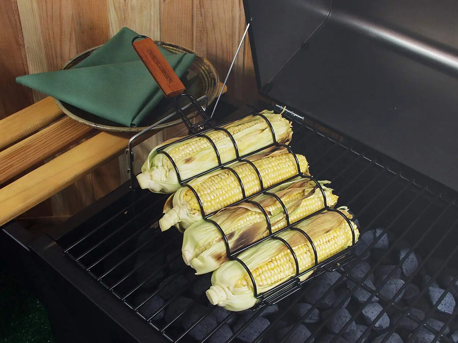 grill basket Kitchen Stainless Steel Heavy Duty Metal Barbecue Stainless Steel Corn Grilling Basket