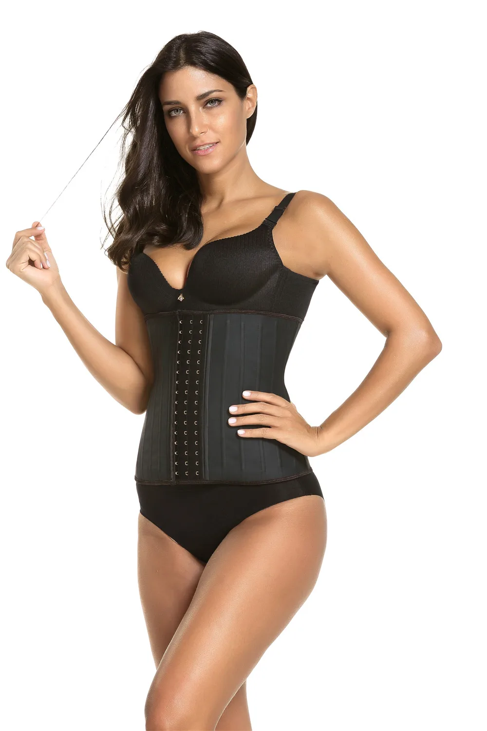 Amazon Hot Selling Custom Fitness Women 25 Steel Bone Extender Latex Sports Girdle Corset Body Shaper Waist