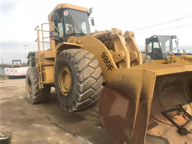 5.3cbm used cat 980f end front wheel loader machine with low hours caterpillar 980 f pay loader cat980f