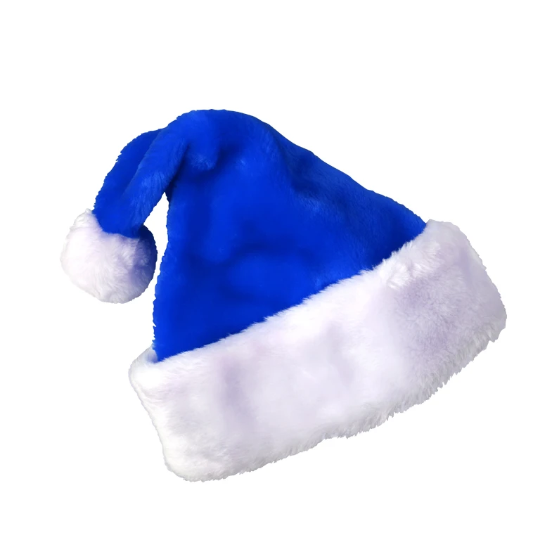 OEM ODM wholesale high quality adult plush custom embroidery logo christmas santa hat